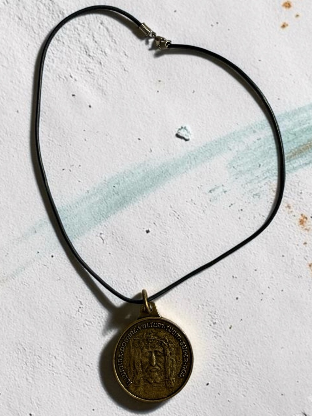🫶🏻 Bronze Behold the Lamb of God Medallion Pendant Necklace with Black Cord